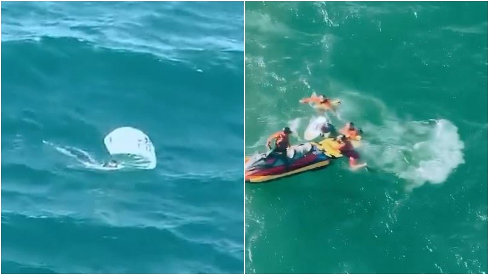Kitesurfista é resgatado com auxílio aéreo após ficar à deriva em Caucaia