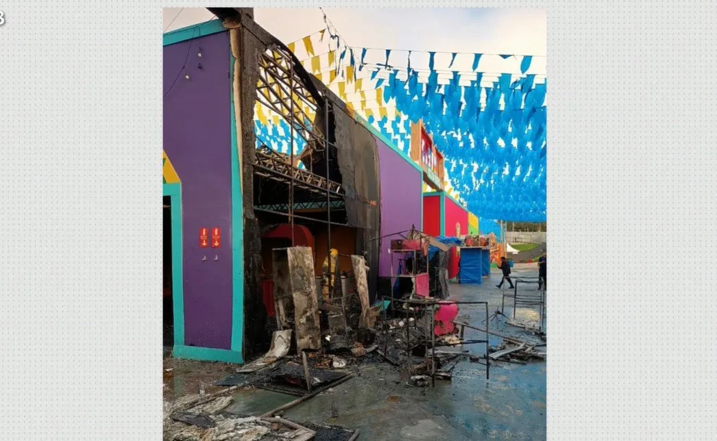 Incêndio em barraca de lanches no Parque do Povo em Campina Grande
