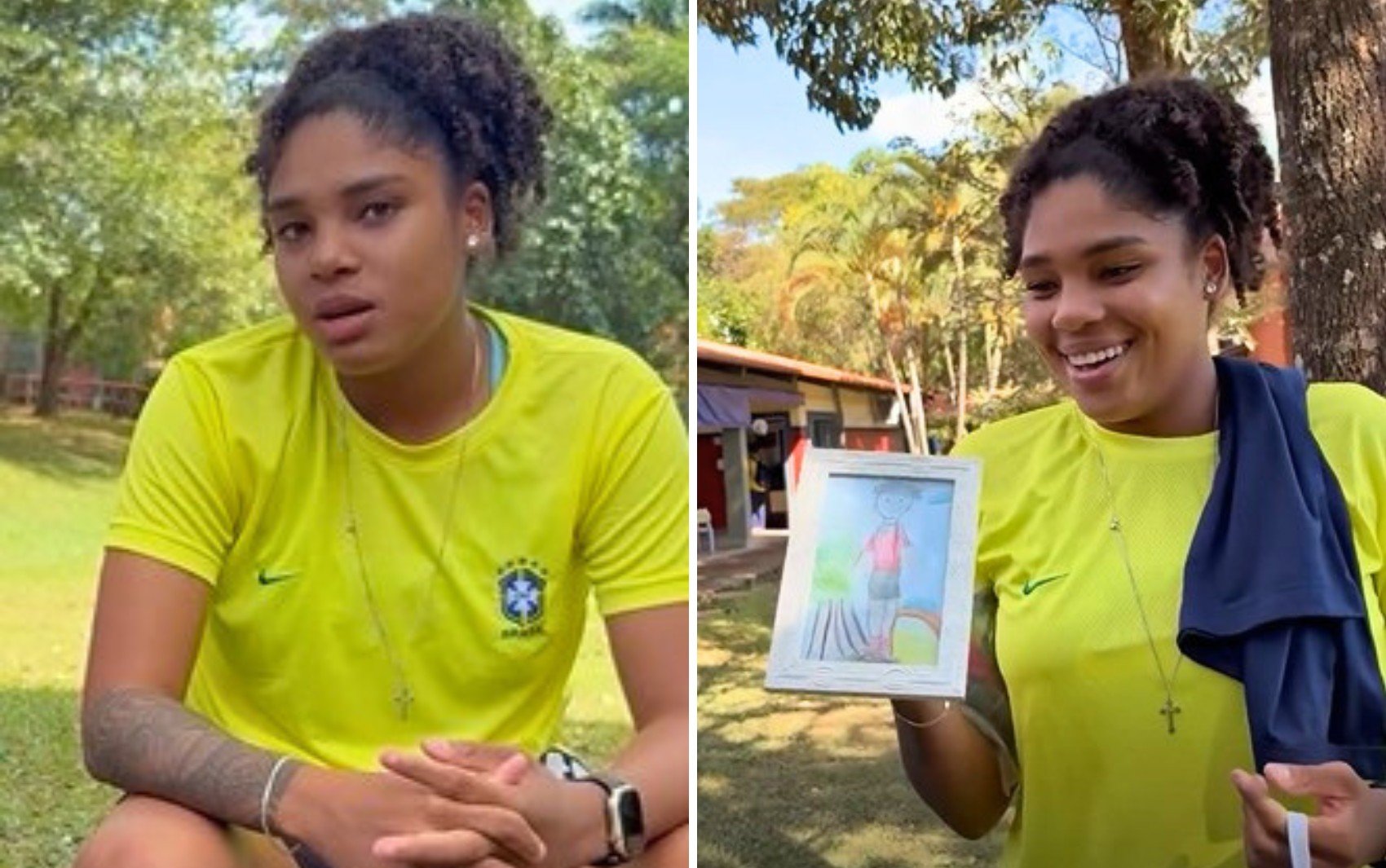 Jogadora de futebol empodera crianças em escola após comentário sobre meninas não jogarem