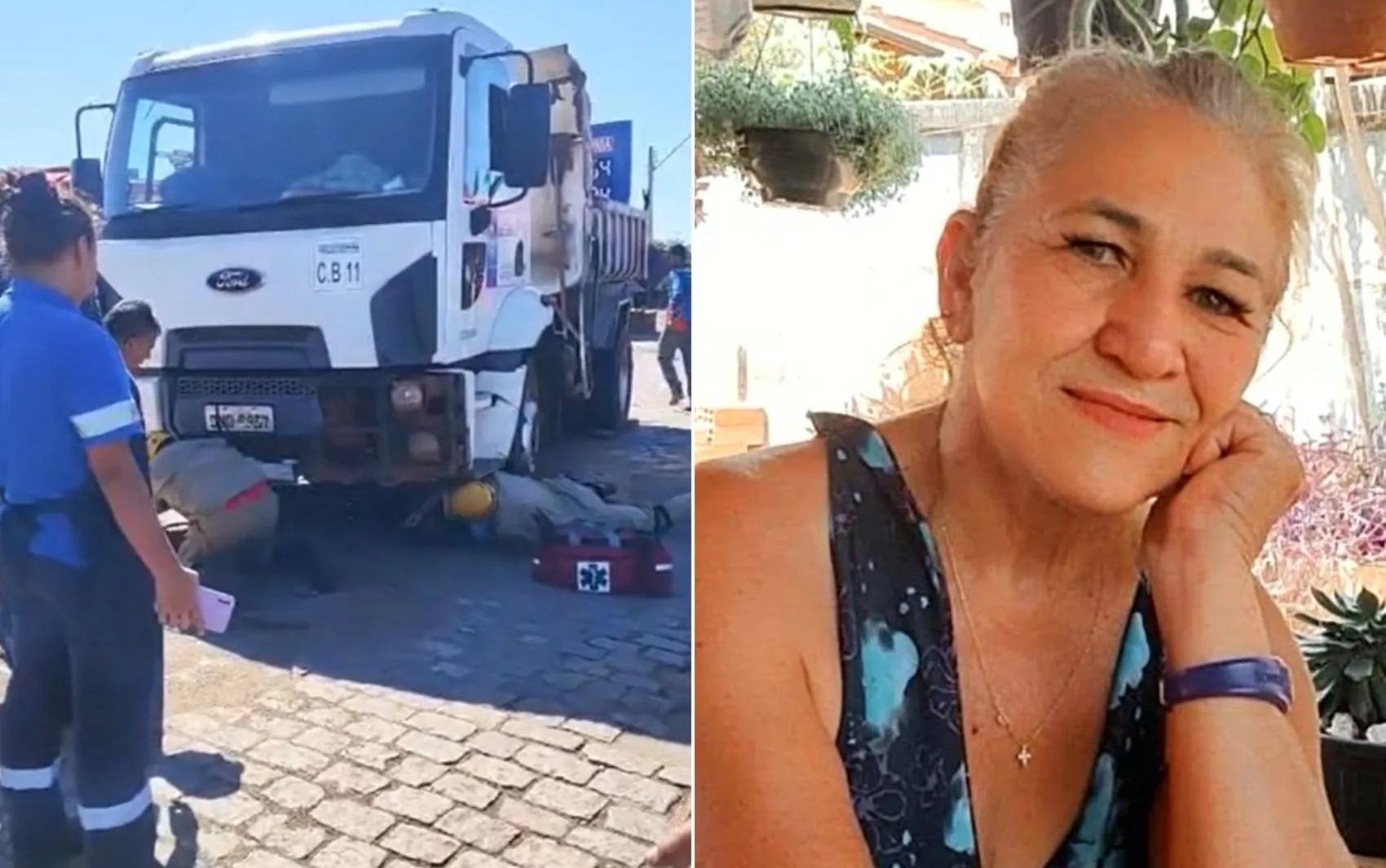 Manicure de 66 anos morre atropelada por caminhão da Prefeitura em Goianira