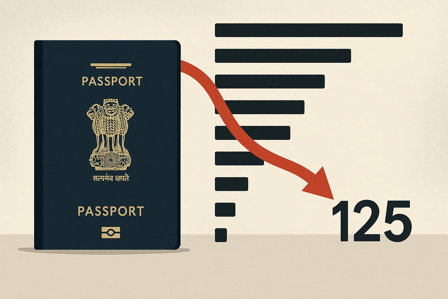 Passaporte indiano cai para 125ª posição no ranking global