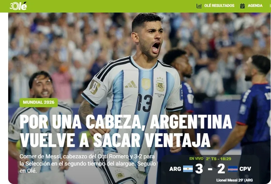 Argentina avança às oitavas da Copa do Mundo após vitória apertada sobre Cabo Verde