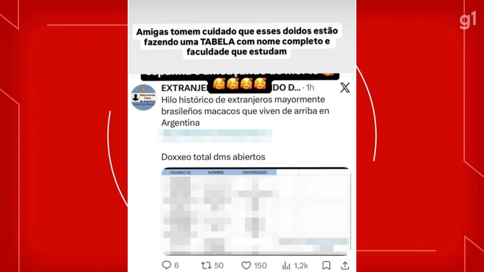 Estudante brasileira desativa redes sociais após onda de ameaças na Argentina: 'Medo de sair na rua'