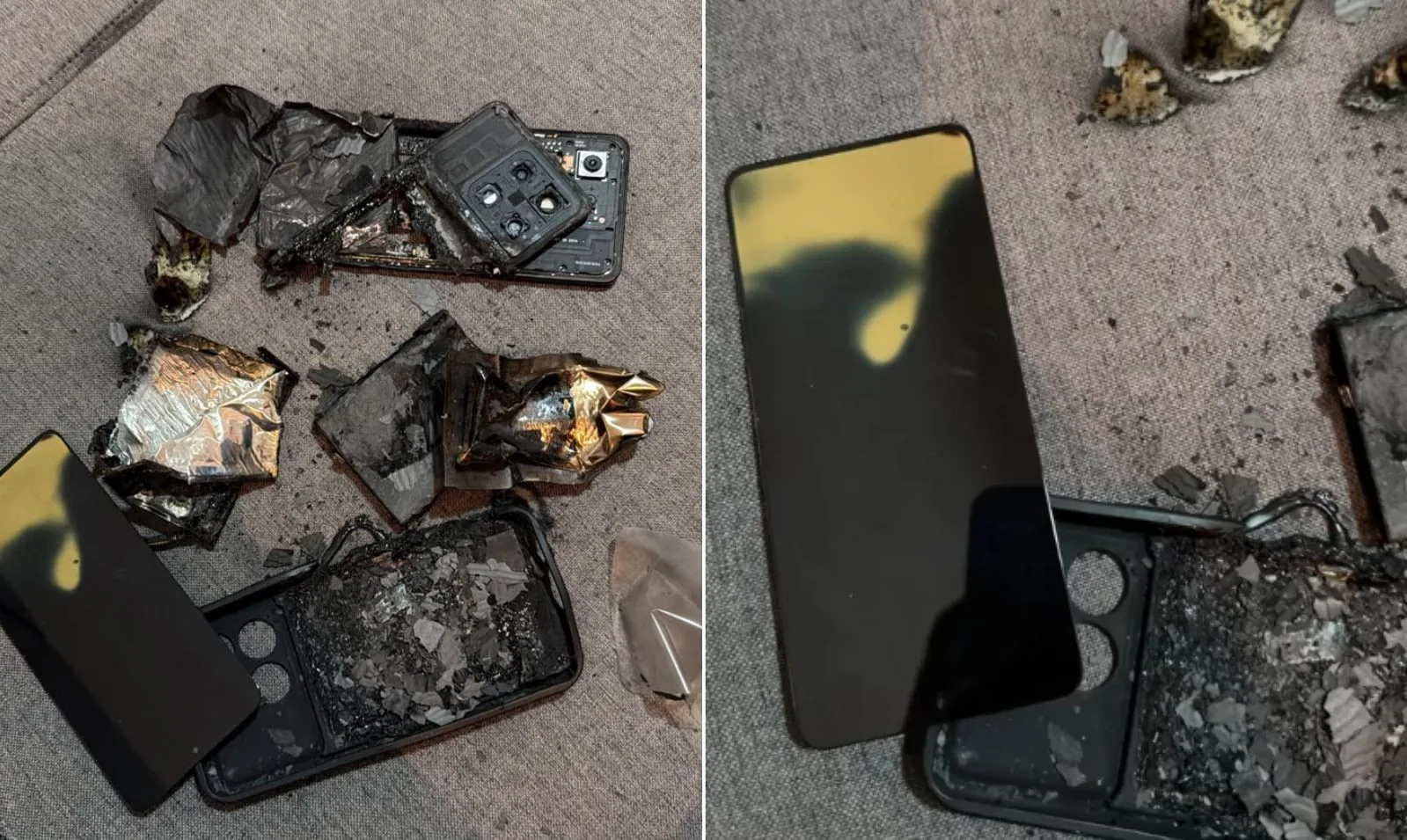 Adolescente se feriu ao jogar celular em sofá após explosão em Goiás