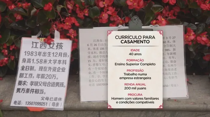 'Currículos para casamento': pais na China buscam parceiros para filhos