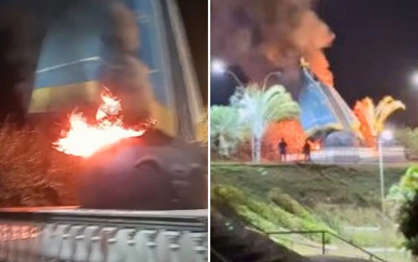 Fogo em imagem de santa começou após fiéis acenderem velas próximo a monumento, diz polícia