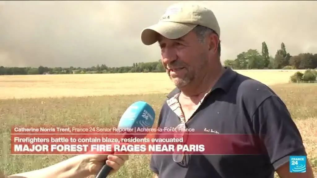 Moradores são evacuados devido a incêndio em Fontainebleau