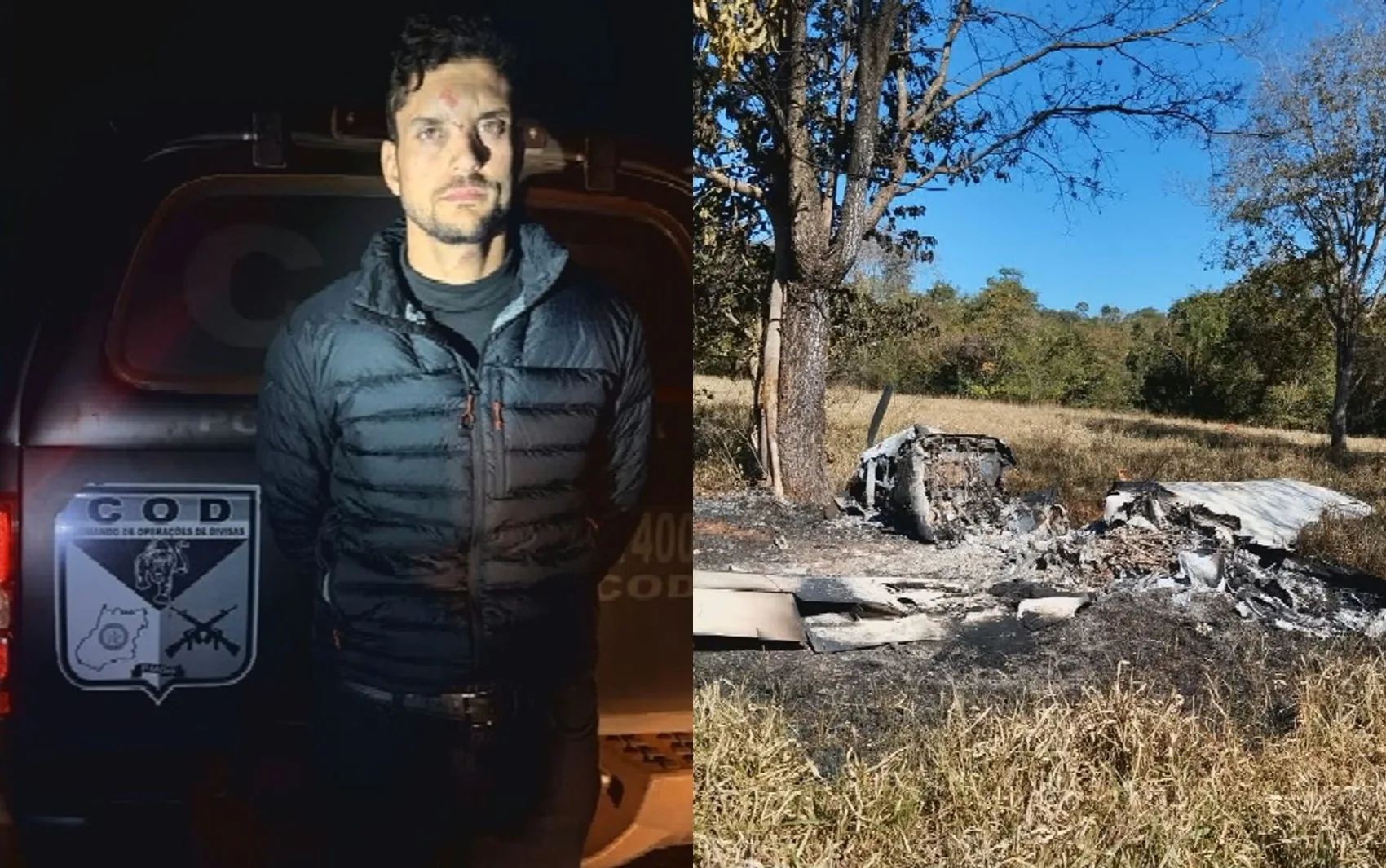 Piloto é preso após pouso forçado de avião com cocaína em Goiás