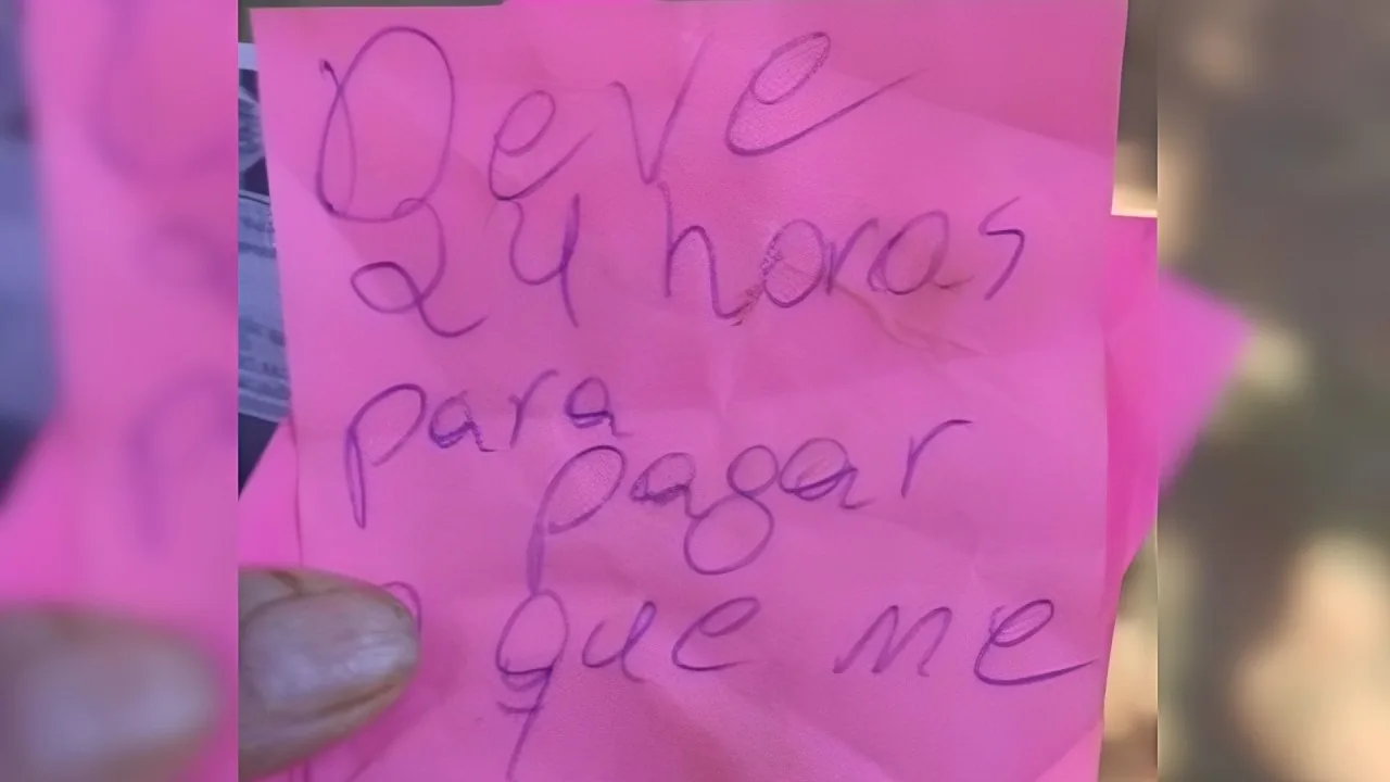 Filho ameaça mãe com bilhete exigindo pagamento de dívida em MG