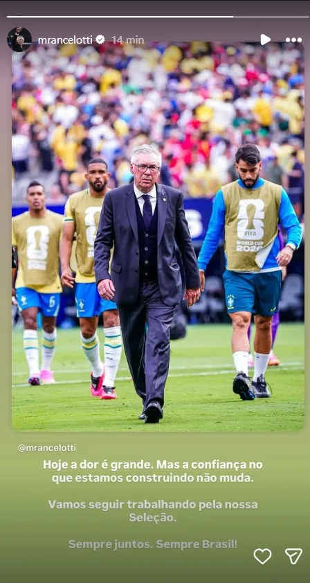 Ancelotti se pronuncia após eliminação do Brasil na Copa do Mundo