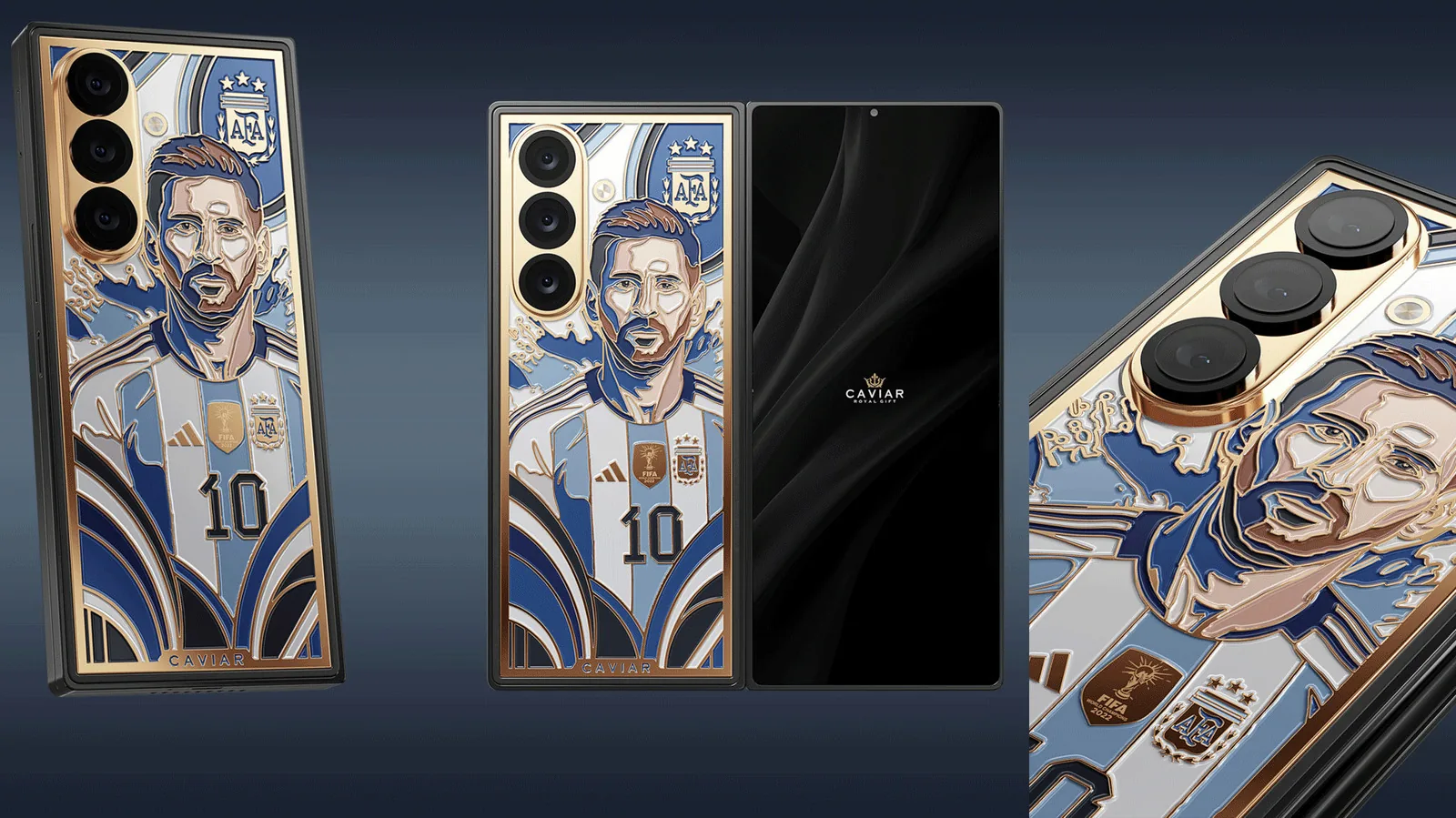 Caviar lança edição limitada do Galaxy Z Fold 8 Ultra em homenagem a Messi