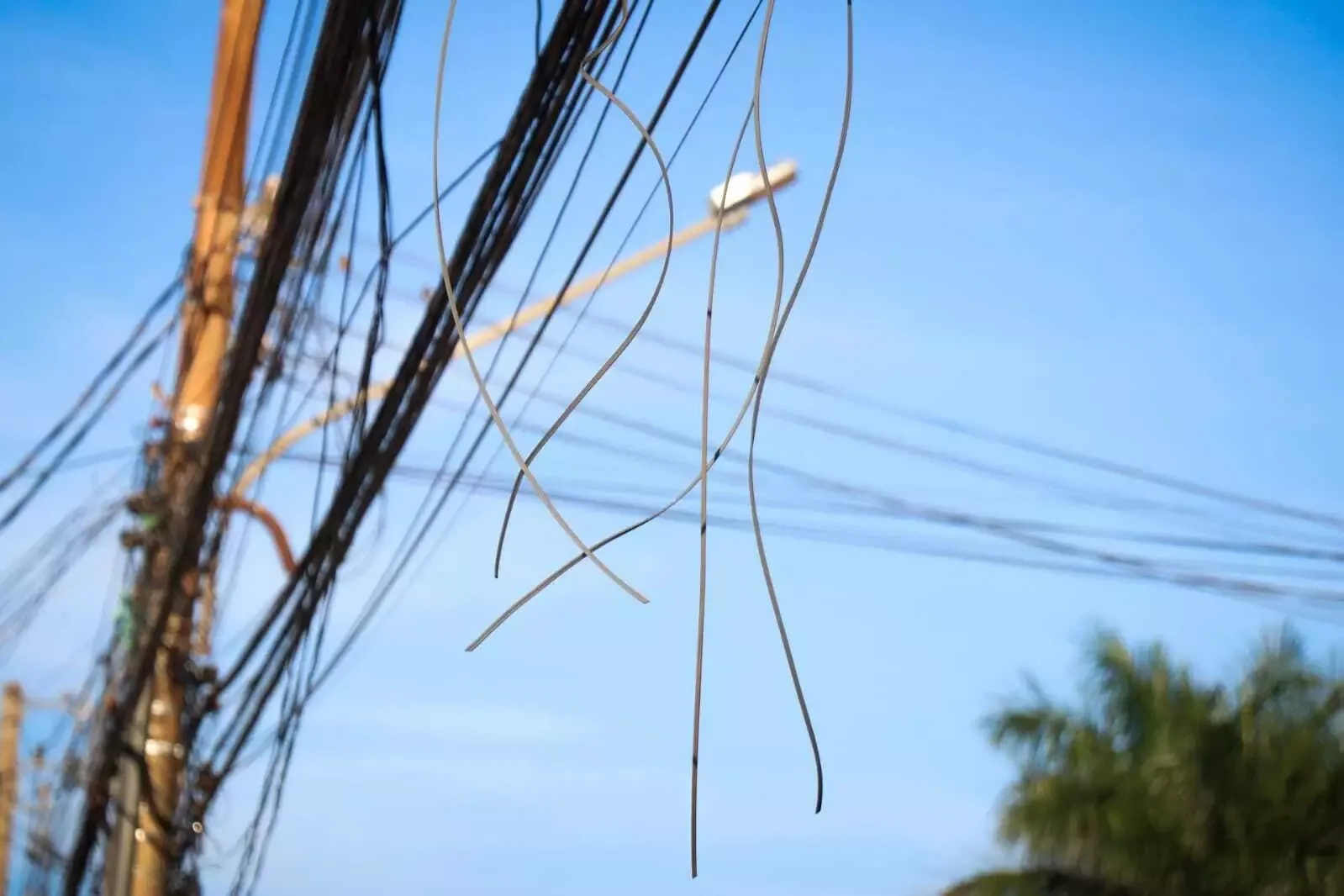 Goiânia cria canal para moradores denunciarem fios soltos e cabos abandonados em postes; veja como denunciar e pedir retirada