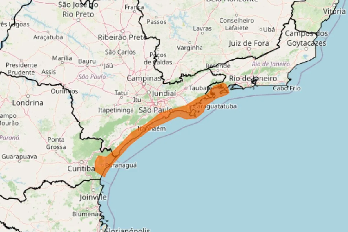 Inmet alerta para ventos perigosos no Litoral Norte de SP