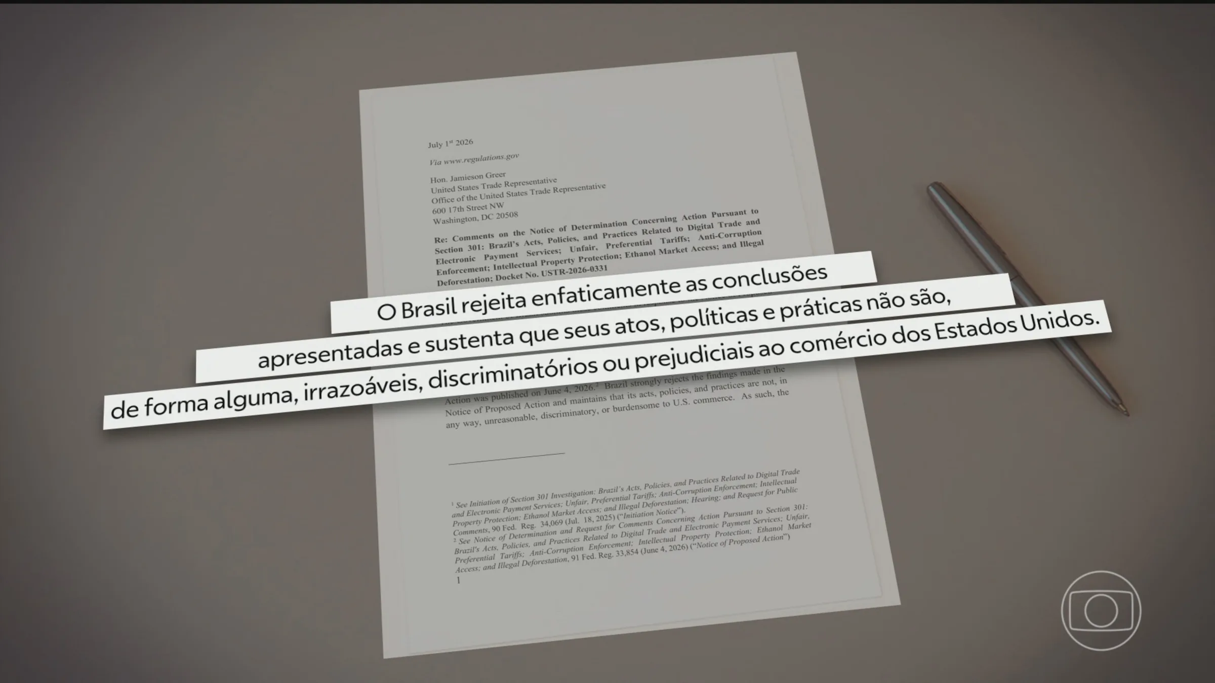Governo brasileiro apresenta argumentos em defesa do comércio na investigação dos EUA
