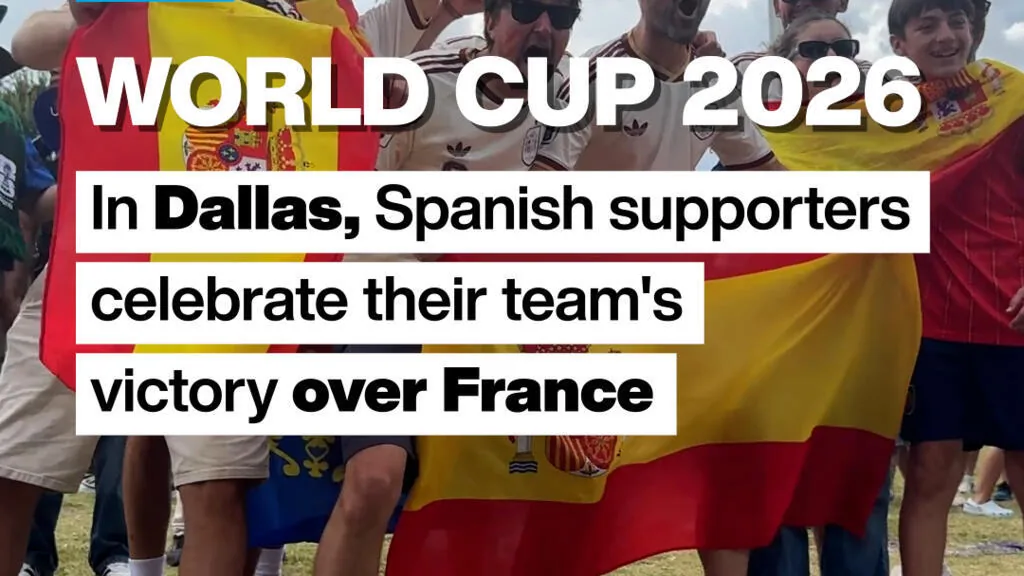 Copa do Mundo 2026: Torcedores espanhóis celebram vitória sobre a França em Dallas