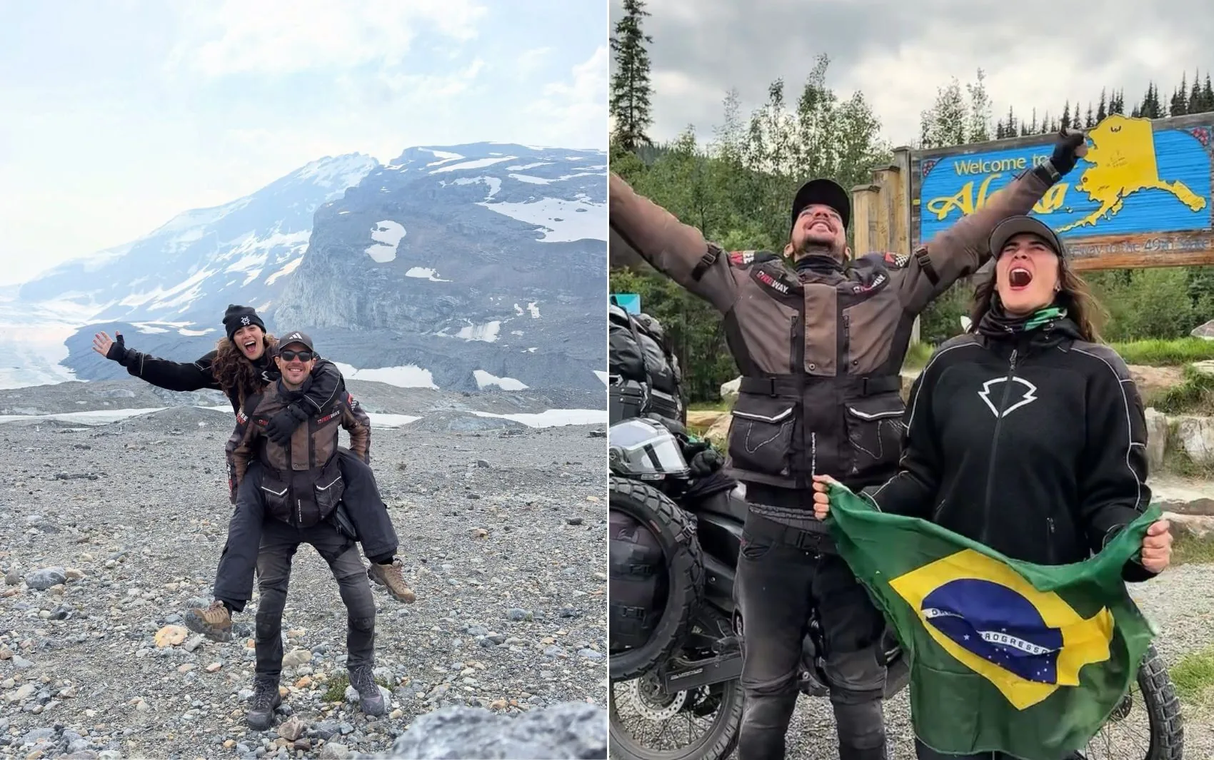 Bióloga goiana viaja de moto até o Alasca com o companheiro