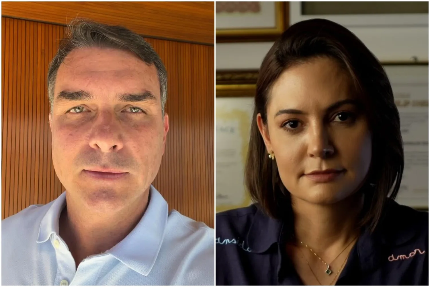 'Me maltratou no telefone' x 'Ninguém é perfeito': compare FRASES dos vídeos de Michelle e Flávio Bolsonaro