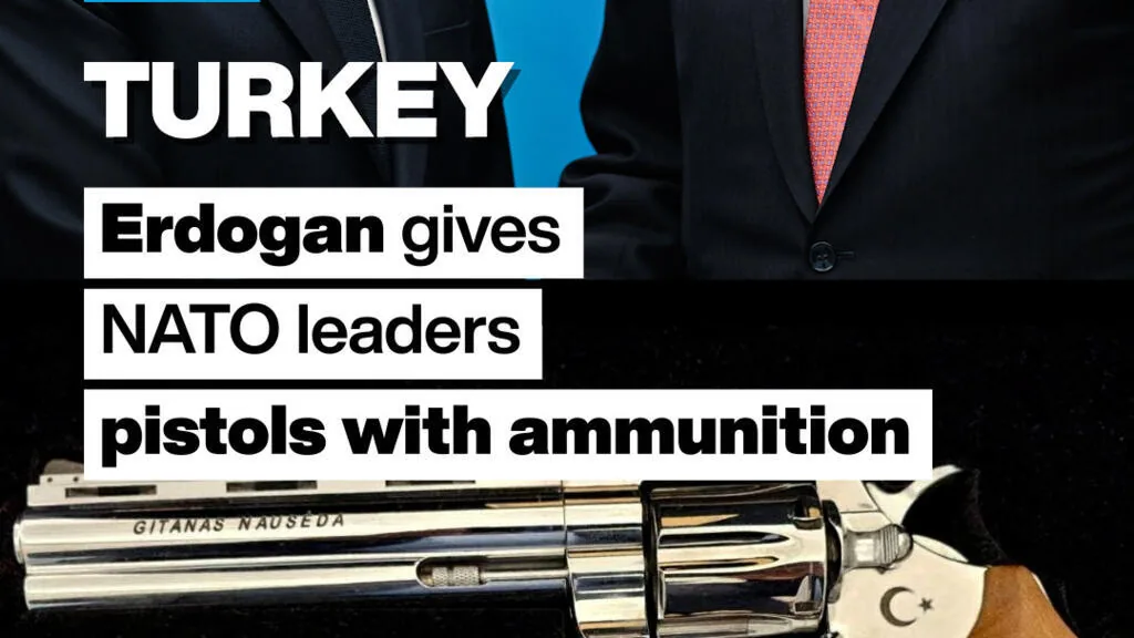Turkey: Erdogan gives NATO leaders pistols with ammunition after summit