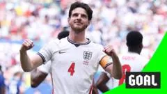 Declan Rice coloca Inglaterra em vantagem contra a França