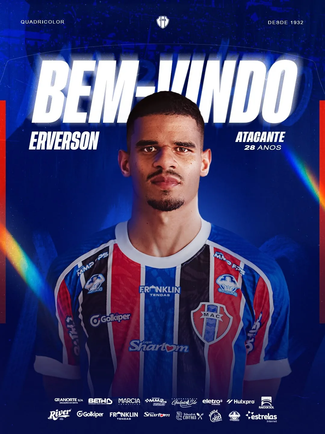 MAC anuncia a contratação do atacante Erverson para a sequência da Série C