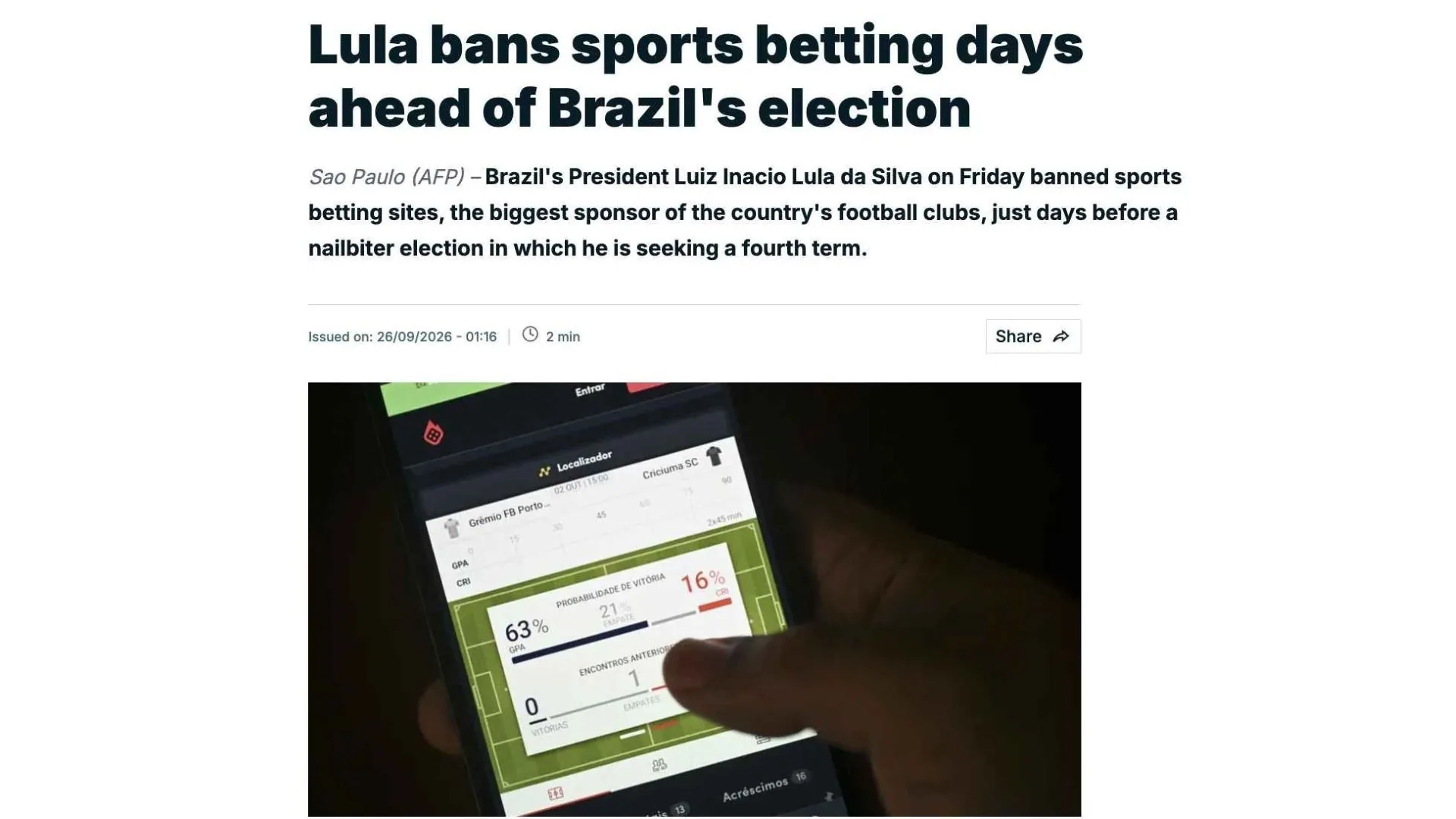 Apostas como 'vilãs' e golpe no futebol: como a imprensa internacional noticiou a proibição das bets por Lula