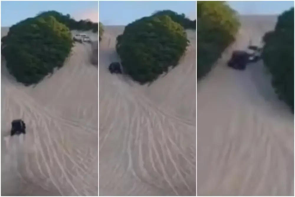 Colisão entre veículos 4×4 em duna impressiona e viraliza nas redes sociais