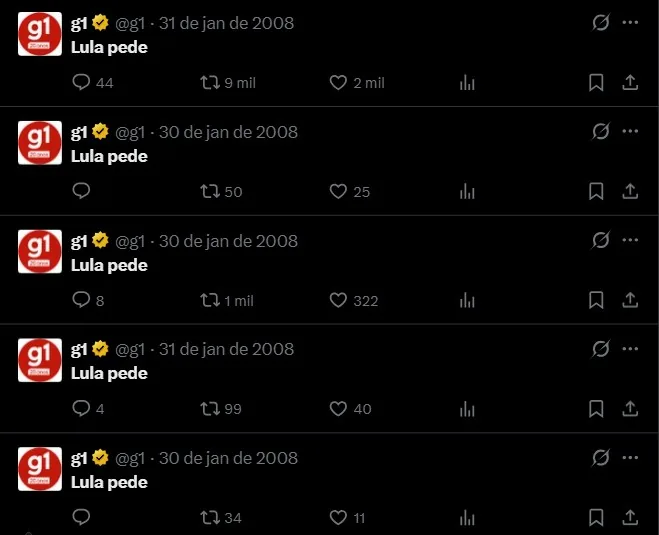 Por que alguns posts do g1 no antigo Twitter ficaram incompletos?
