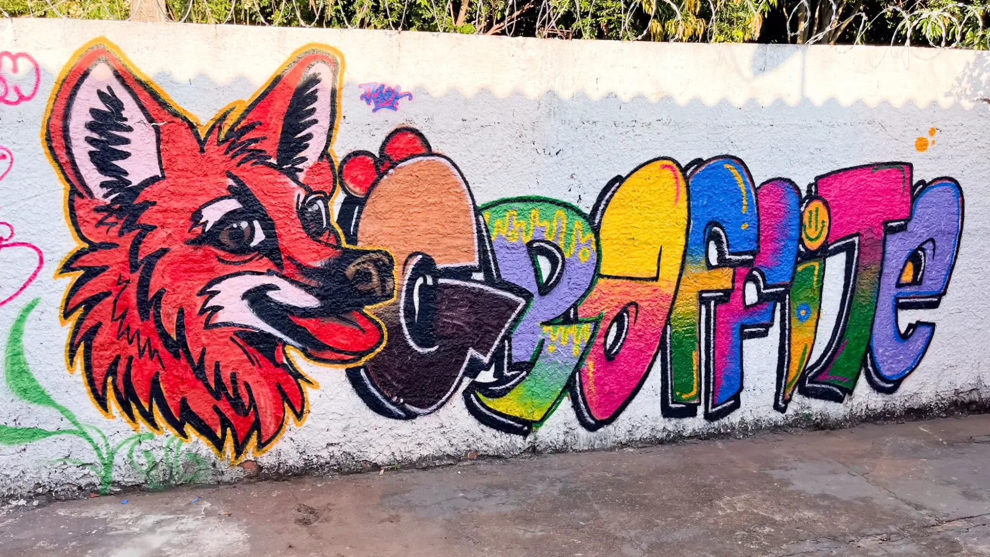 Oficina de Grafite Produz Mural Coletivo Inspirado no Lobo-Guará