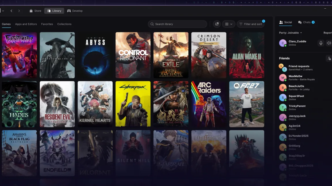Epic lança novo Epic Games Launcher com foco em eficiência