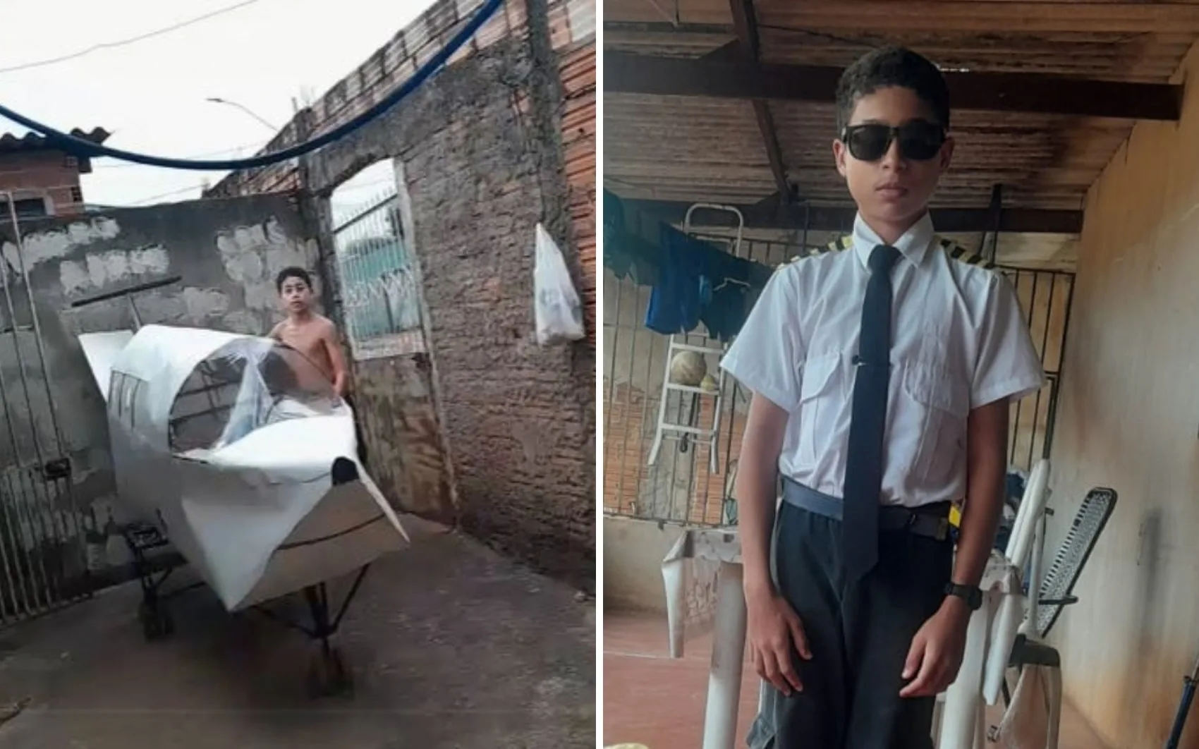 Menino de 12 anos constrói avião em Goiânia