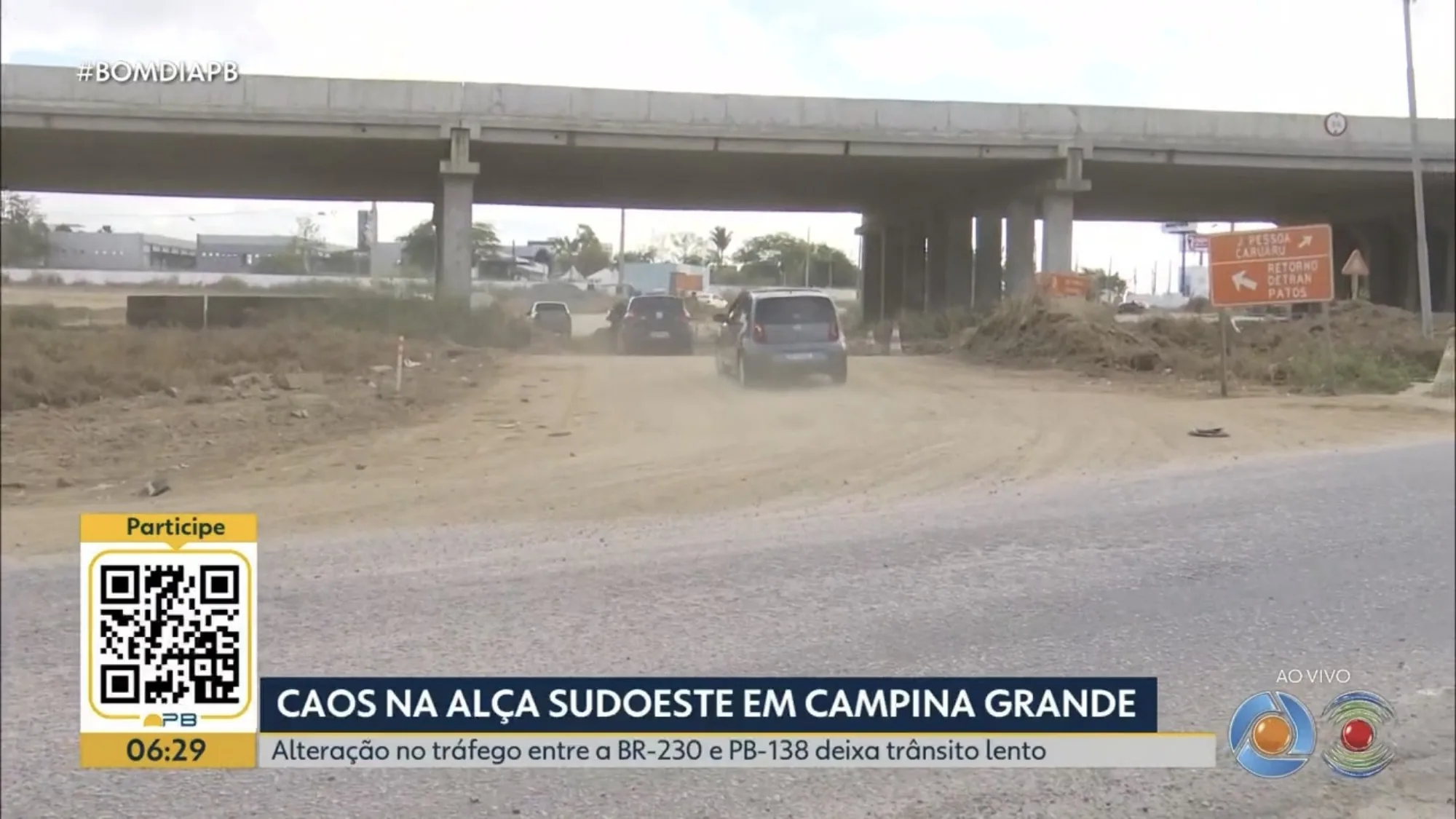 BR-230 em Campina Grande terá mudança no trânsito para obra de pavimentação