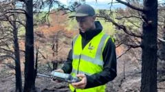 Drones ajudam a localizar incêndios ocultos nos Cairngorms