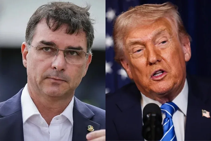 Trump evita apoiar Flávio Bolsonaro após se declarar presidente eleito