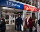 Mais de um terço das agências de postagem da TG Jones será fechada