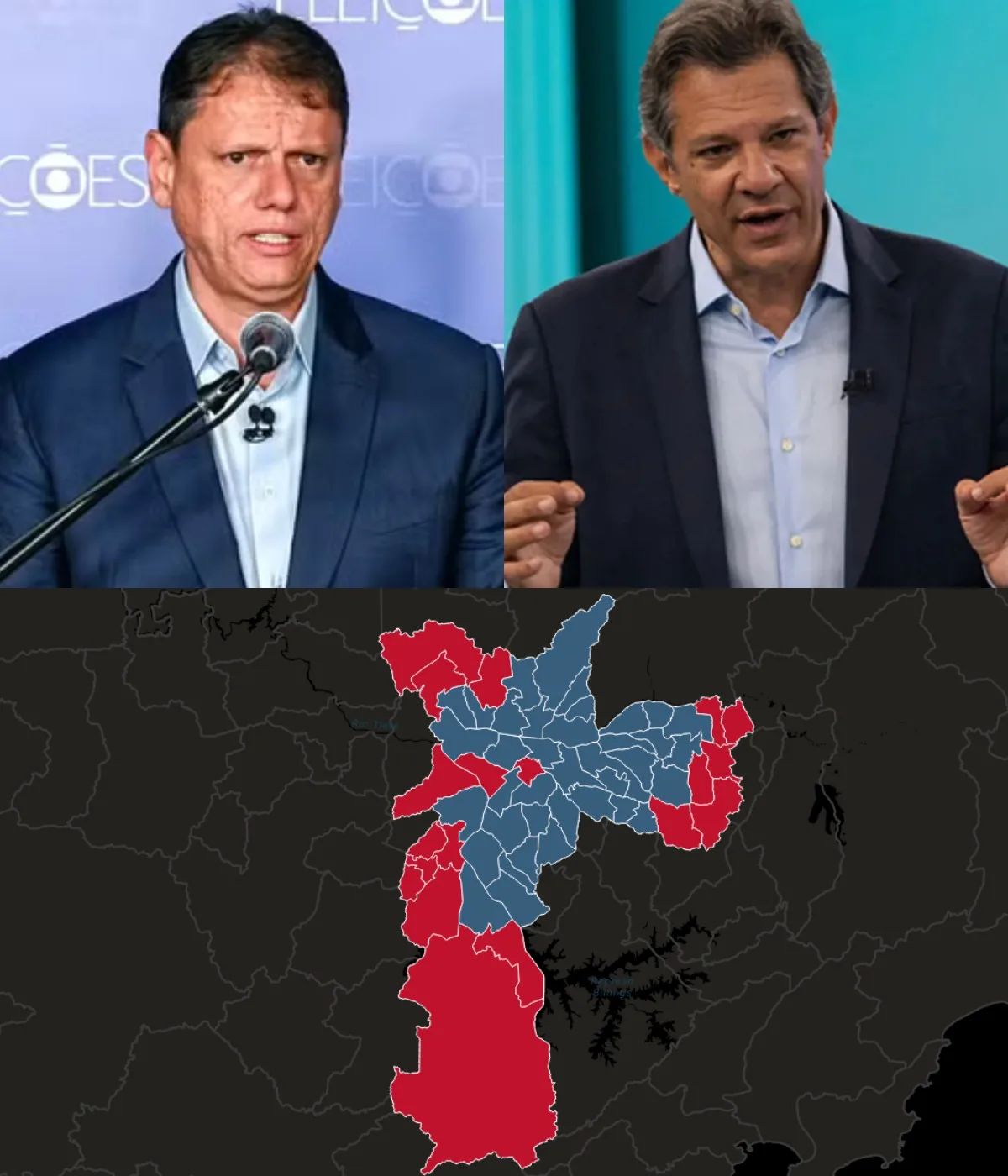Regiões da capital paulista em que Haddad e Tarcísio mais tiveram votos são mais populosas do que 5.189 cidades